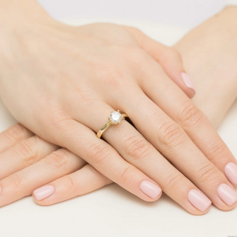 Pierścionek W0482 Diament 1,00ct Żółte złoto 375