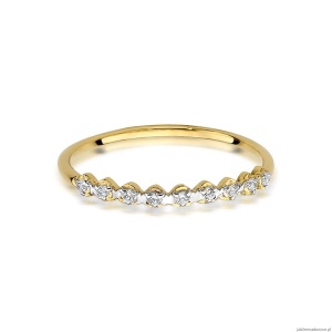 Pierścionek W0504 z diamentami Żółte złoto 375