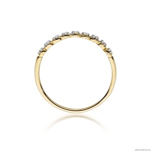 Pierścionek W0504 z diamentami Żółte złoto 375