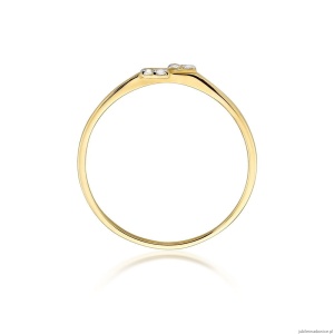 Pierścionek W0505 z diamentami Żółte złoto 375