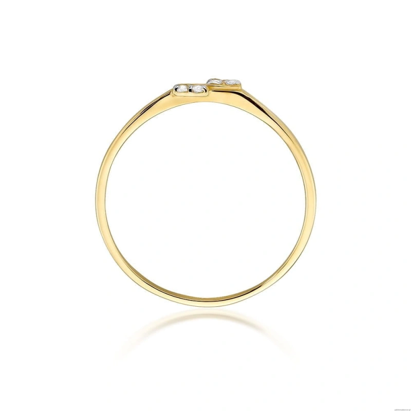 Pierścionek W0505 z diamentami Żółte złoto 375