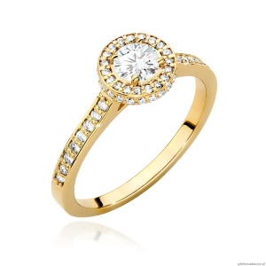 Pierścionek W0508 Diament 0,40ct Żółte złoto 375