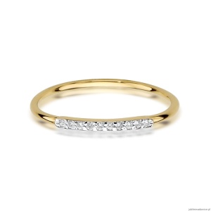 Pierścionek W0509 z diamentami Żółte złoto 375