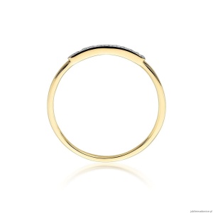 Pierścionek W0509 z diamentami Żółte złoto 375