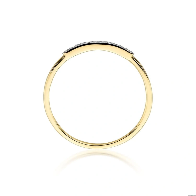 Pierścionek W0509 z diamentami Żółte złoto 375