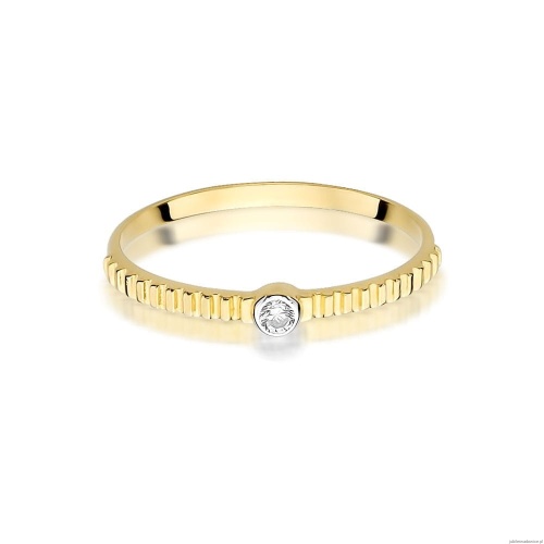 Pierścionek W0512 Diament 0,04ct Żółte złoto 375