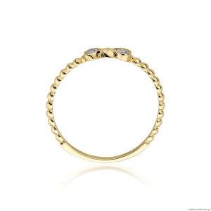 Pierścionek W0523 z diamentami Żółte złoto 375
