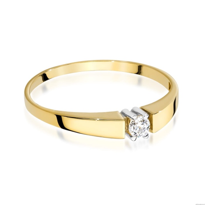 Pierścionek W0524 Diament 0,08ct Żółte złoto 375