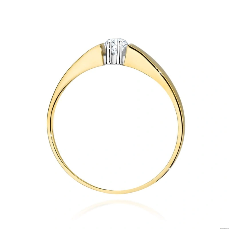 Pierścionek W0524 Diament 0,08ct Żółte złoto 375