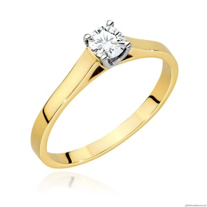Pierścionek W0526 Diament 0,40ct Żółte złoto 375