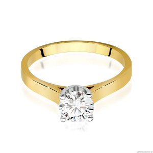 Pierścionek W0526 Diament 0,70ct Żółte złoto 375