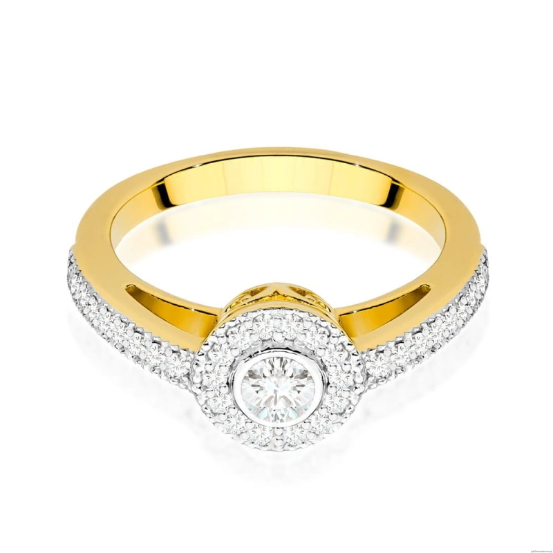 Pierścionek W0530 Diament 0,15ct Żółte złoto 375