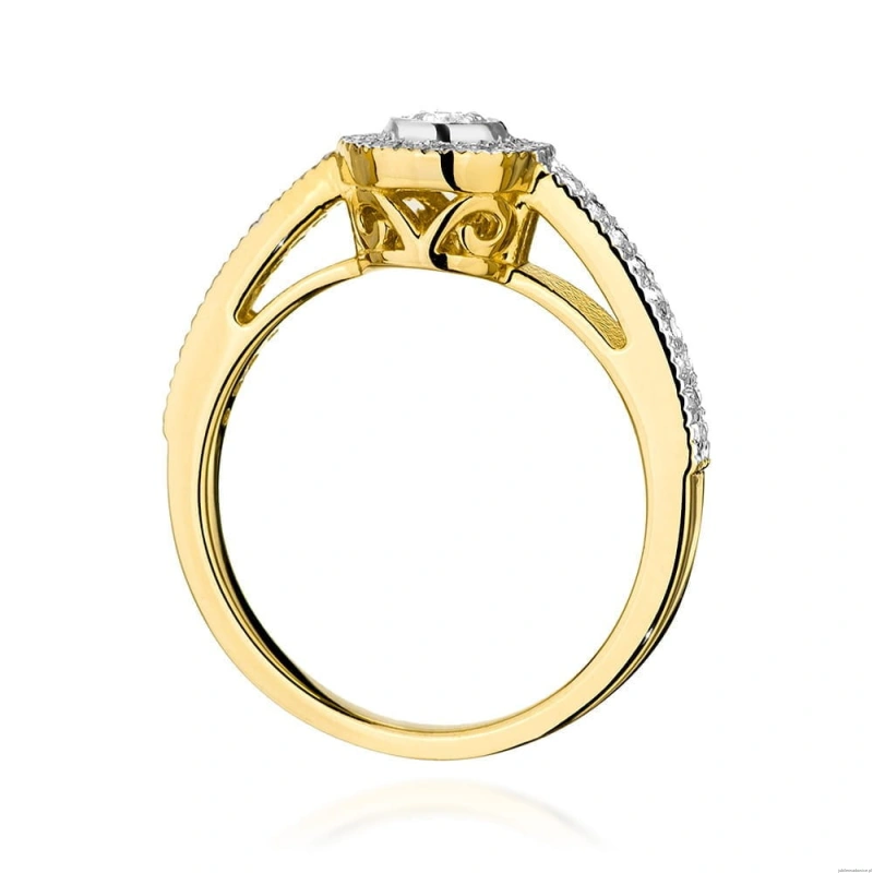 Pierścionek W0530 Diament 0,15ct Żółte złoto 375