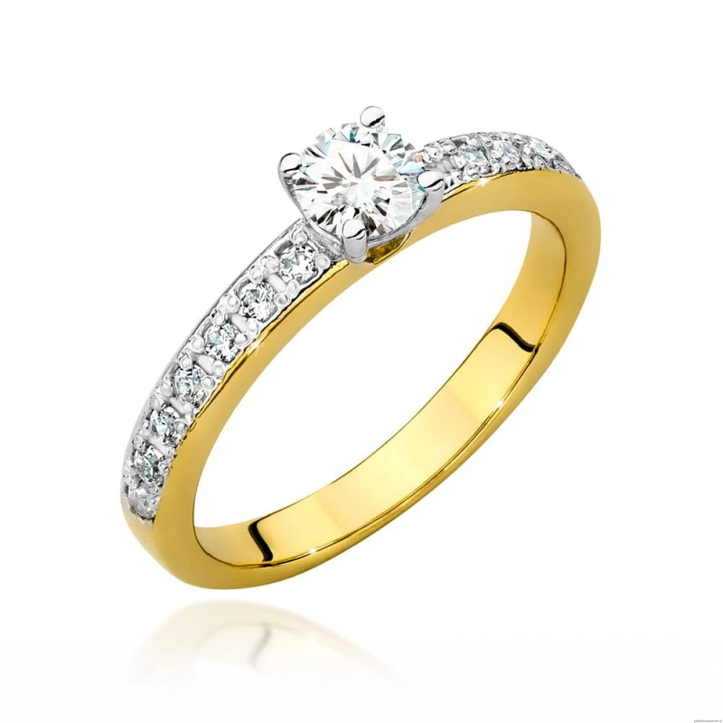 Pierścionek W0534 Diament 0,50ct Żółte złoto 375
