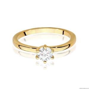 Pierścionek W0535 Diament 0,40ct Żółte złoto 375