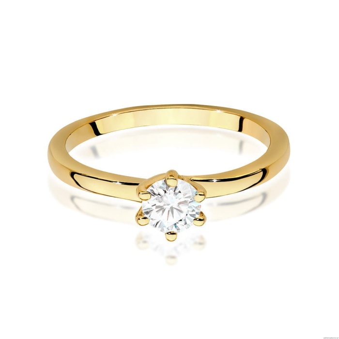 Pierścionek W0535 Diament 0,40ct Żółte złoto 375