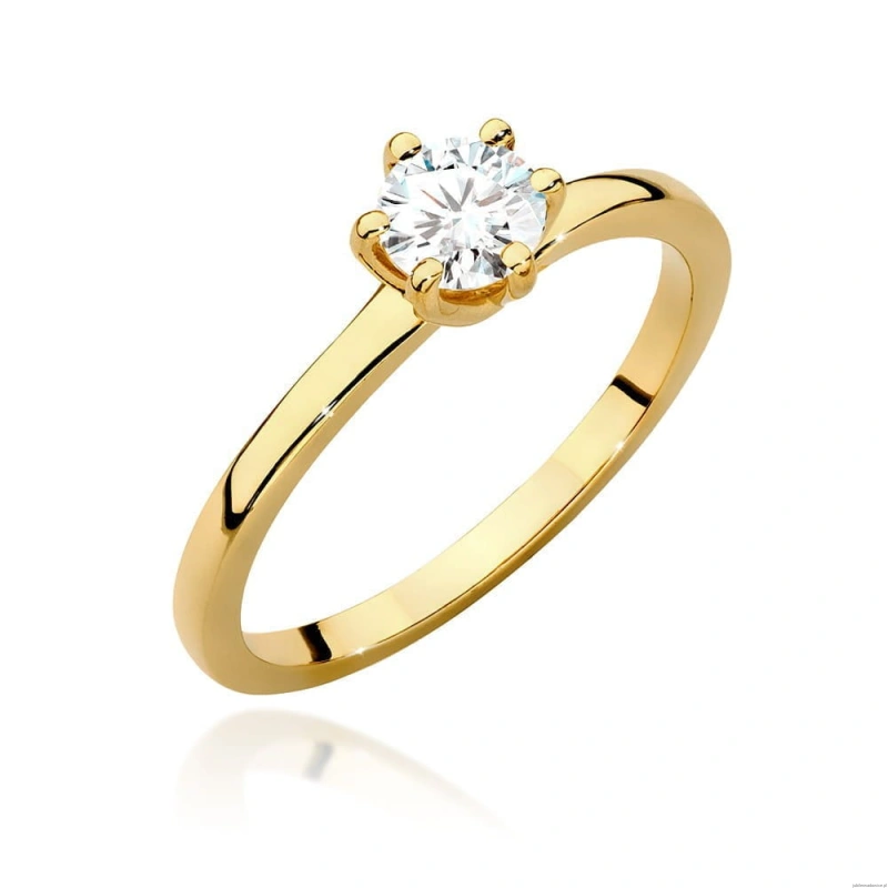 Pierścionek W0535 Diament 0,50ct Żółte złoto 375