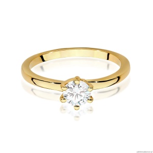 Pierścionek W0535 Diament 0,50ct Żółte złoto 375