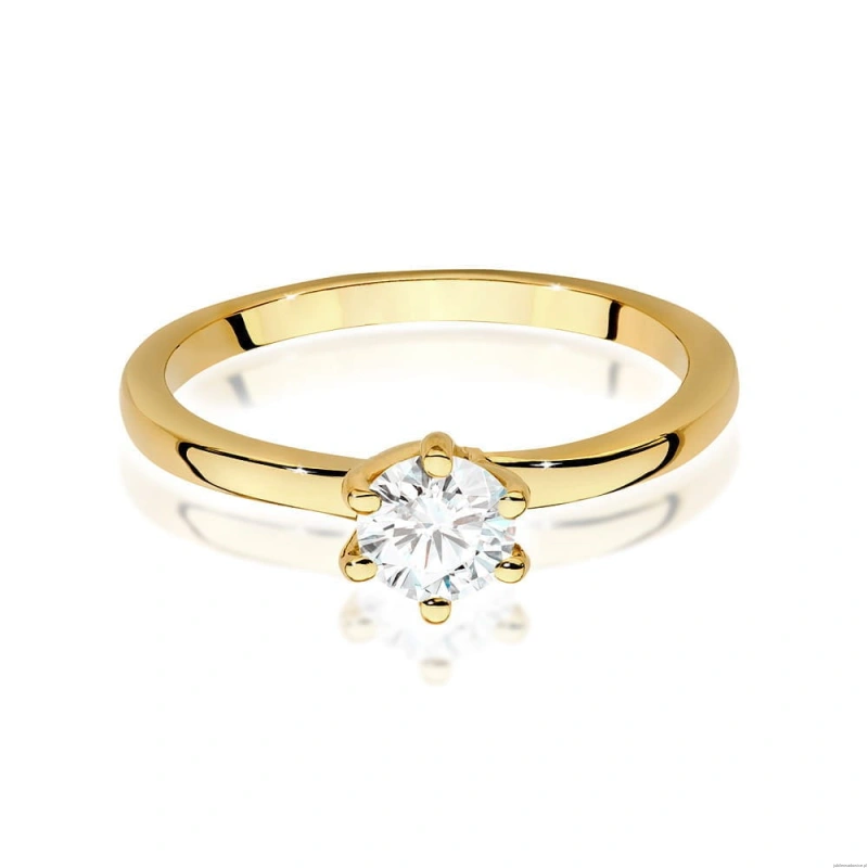Pierścionek W0535 Diament 0,50ct Żółte złoto 375