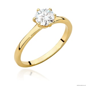 Pierścionek W0535 Diament 0,70ct Żółte złoto 375