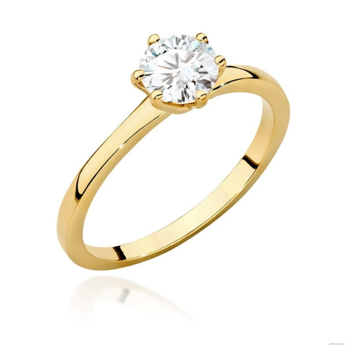 Pierścionek W0535 Diament 0,70ct Żółte złoto 375