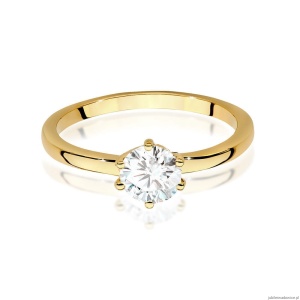 Pierścionek W0535 Diament 0,70ct Żółte złoto 375