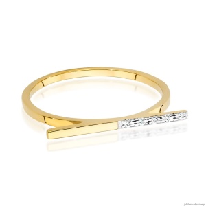 Pierścionek W0537 z diamentami Żółte złoto 375