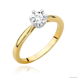 Pierścionek W0539 Diament 0,40ct Żółte złoto 375