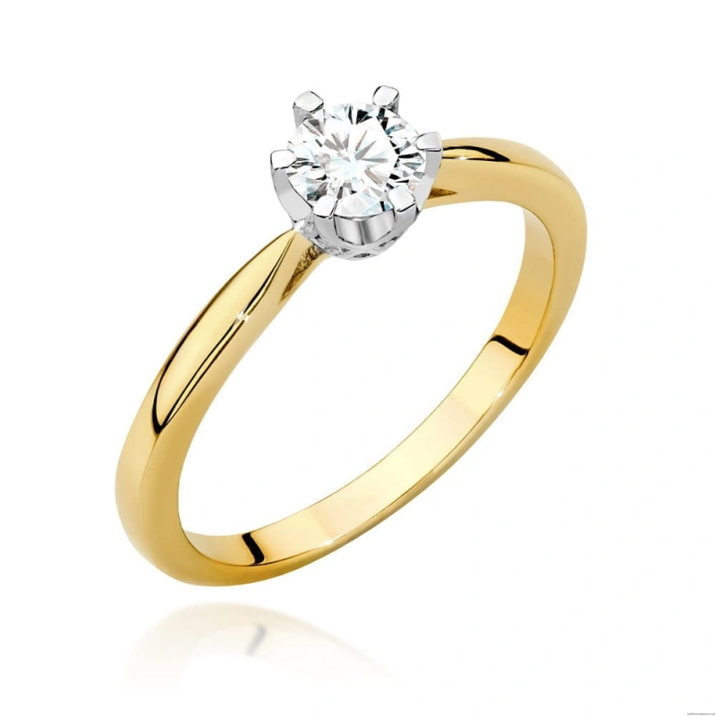 Pierścionek W0539 Diament 0,40ct Żółte złoto 375