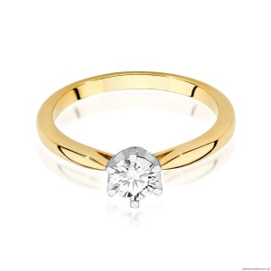 Pierścionek W0539 Diament 0,40ct Żółte złoto 375
