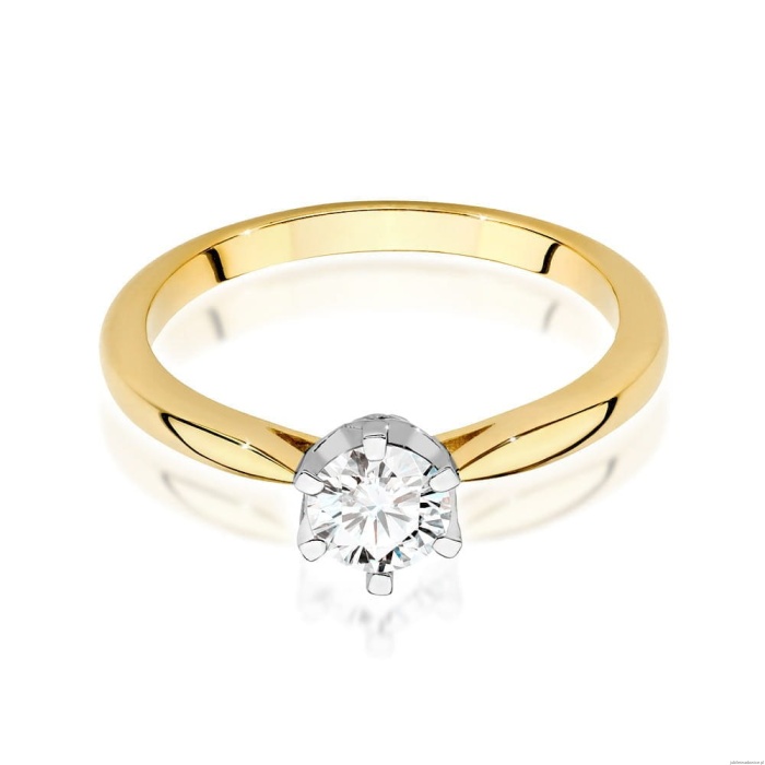 Pierścionek W0539 Diament 0,50ct Żółte złoto 375