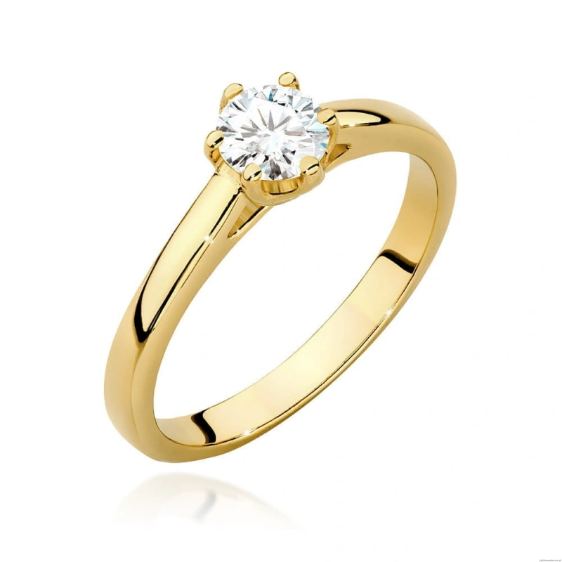 Pierścionek W0540 Diament 0,40ct Żółte złoto 375