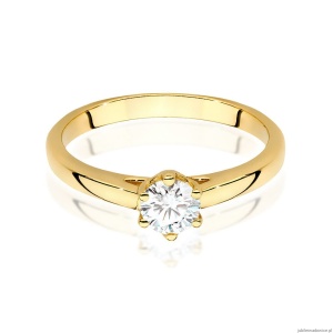 Pierścionek W0540 Diament 0,40ct Żółte złoto 375