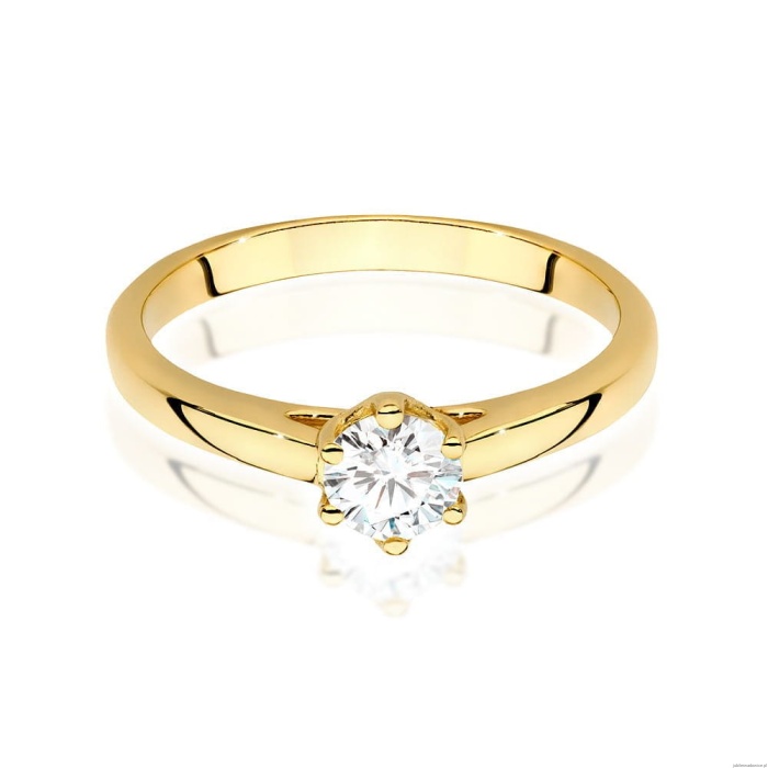 Pierścionek W0540 Diament 0,40ct Żółte złoto 375