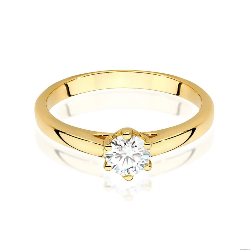 Pierścionek W0540 Diament 0,40ct Żółte złoto 375