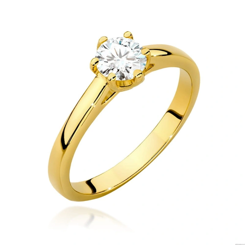 Pierścionek W0540 Diament 0,50ct Żółte złoto 375
