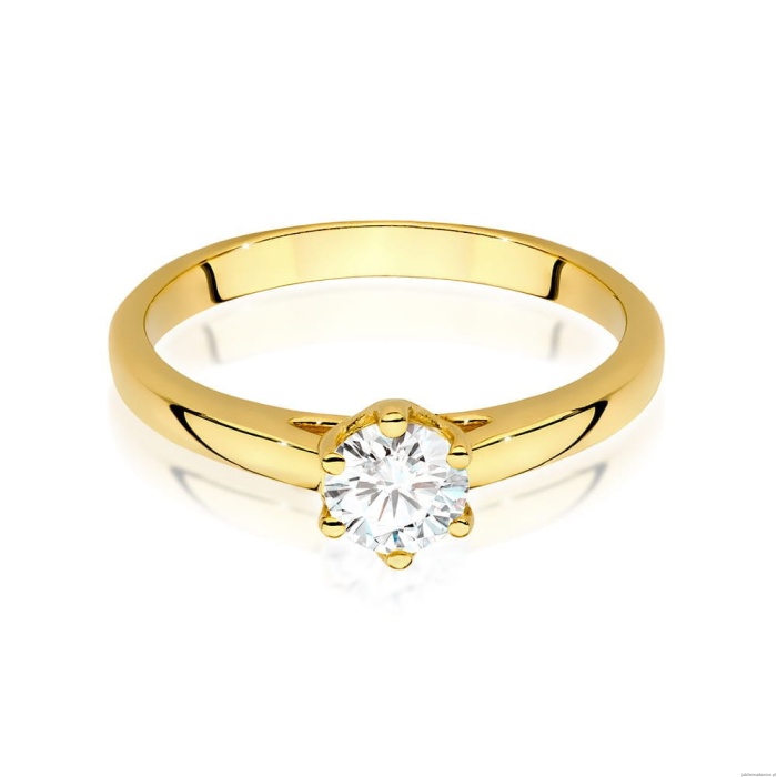 Pierścionek W0540 Diament 0,50ct Żółte złoto 375