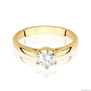 Pierścionek W0540 Diament 0,70ct Żółte złoto 375