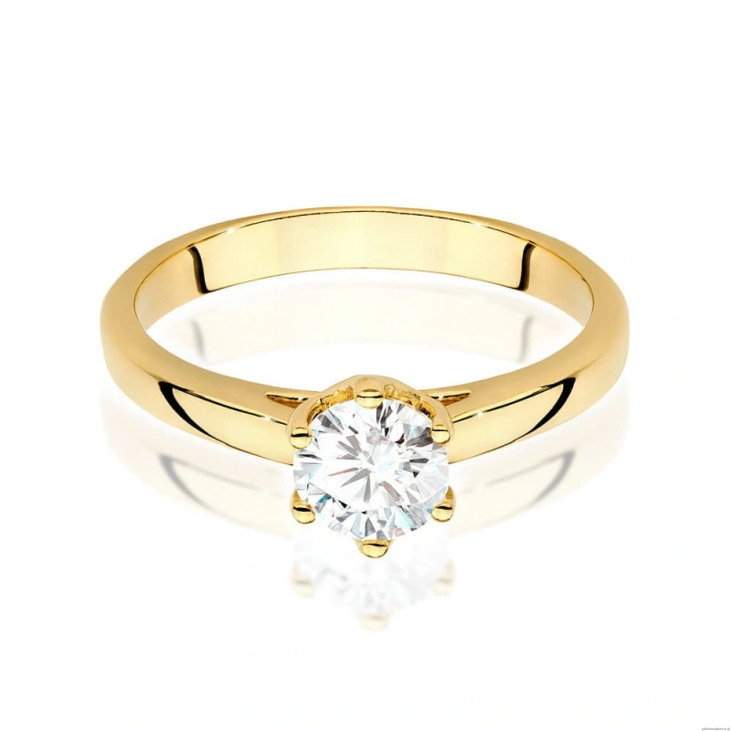 Pierścionek W0540 Diament 0,70ct Żółte złoto 375