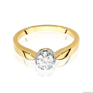 Pierścionek W0541 Diament 0,40ct Żółte złoto 375