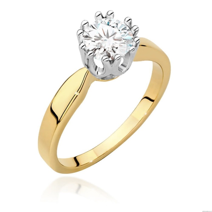 Pierścionek W0541 Diament 0,70ct Żółte złoto 375