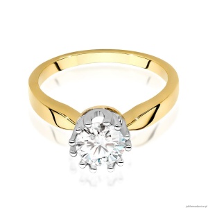 Pierścionek W0541 Diament 0,70ct Żółte złoto 375