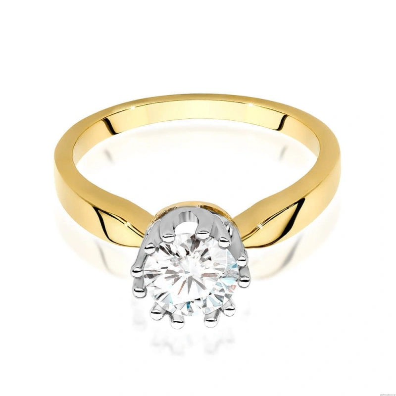 Pierścionek W0541 Diament 0,70ct Żółte złoto 375