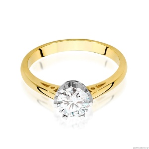 Pierścionek W0542 Diament 0,70ct Żółte złoto 375