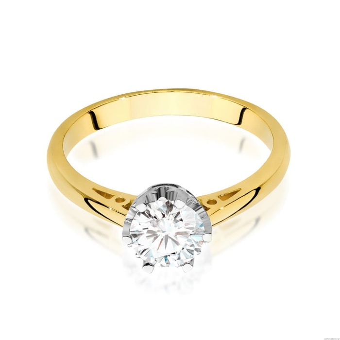 Pierścionek W0542 Diament 0,70ct Żółte złoto 375