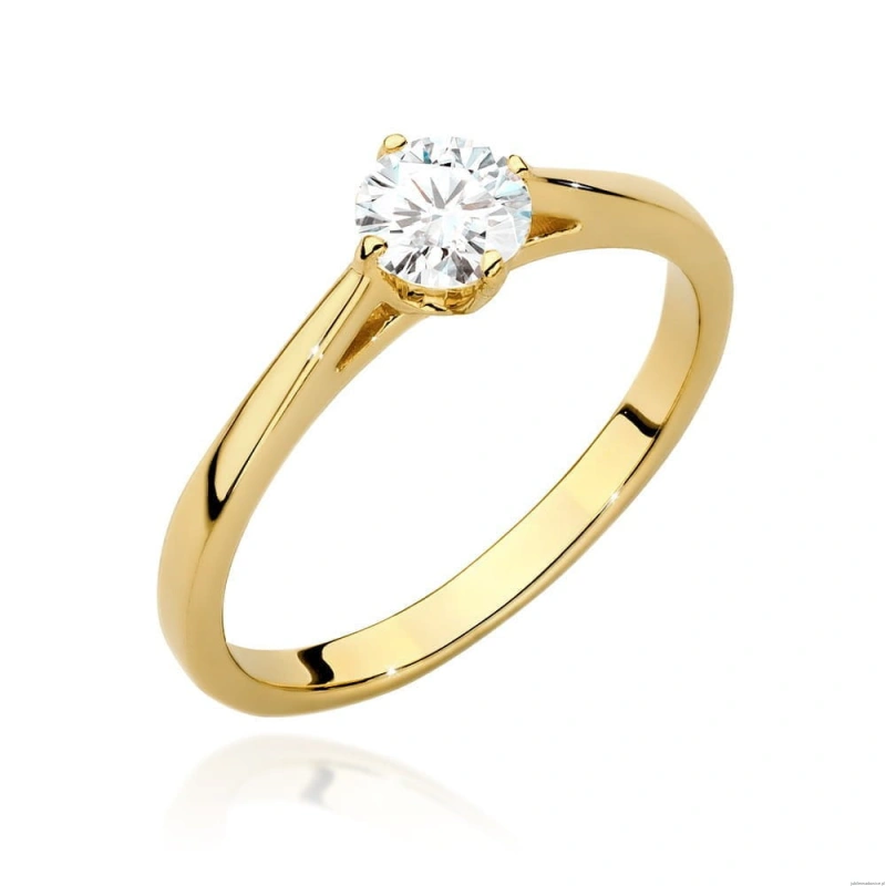 Pierścionek W0543 Diament 0,40ct Żółte złoto 375