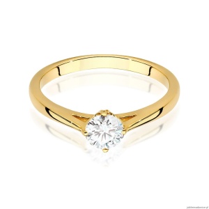 Pierścionek W0543 Diament 0,40ct Żółte złoto 375