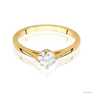 Pierścionek W0543 Diament 0,50ct Żółte złoto 375
