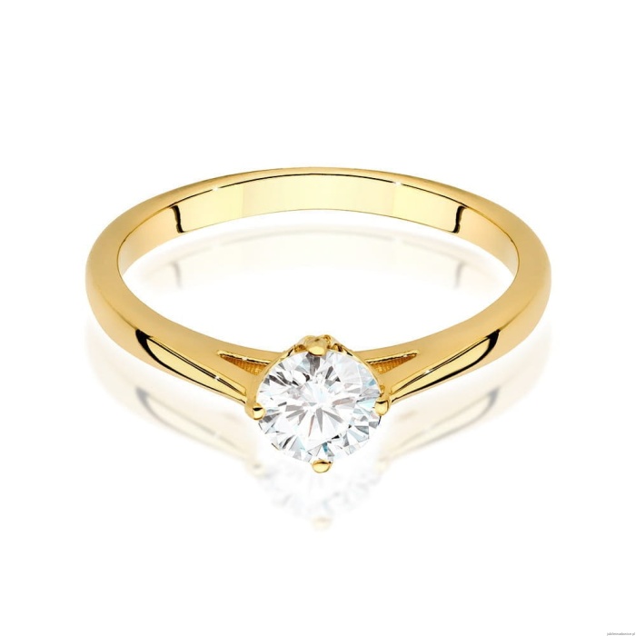 Pierścionek W0543 Diament 0,50ct Żółte złoto 375