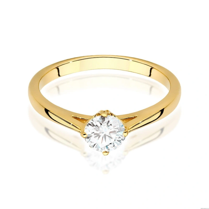 Pierścionek W0543 Diament 0,50ct Żółte złoto 375